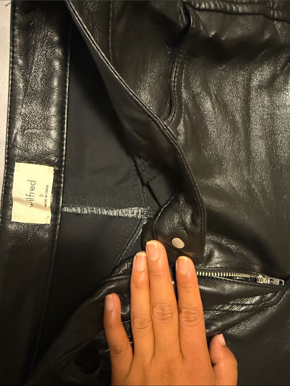 Aritzia Black Faux Leather Jacket